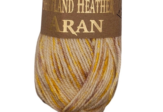 Shetland Heather Aran 27 Buttermilk Yellow